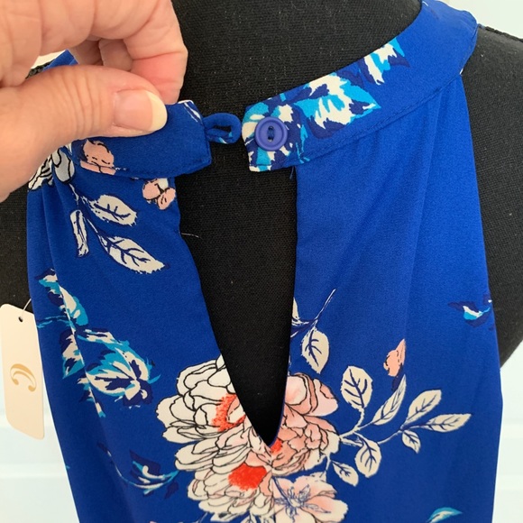 👗💙💐 Beautiful Blue Floral Print Dress 💐💙👗 - Picture 5 of 11